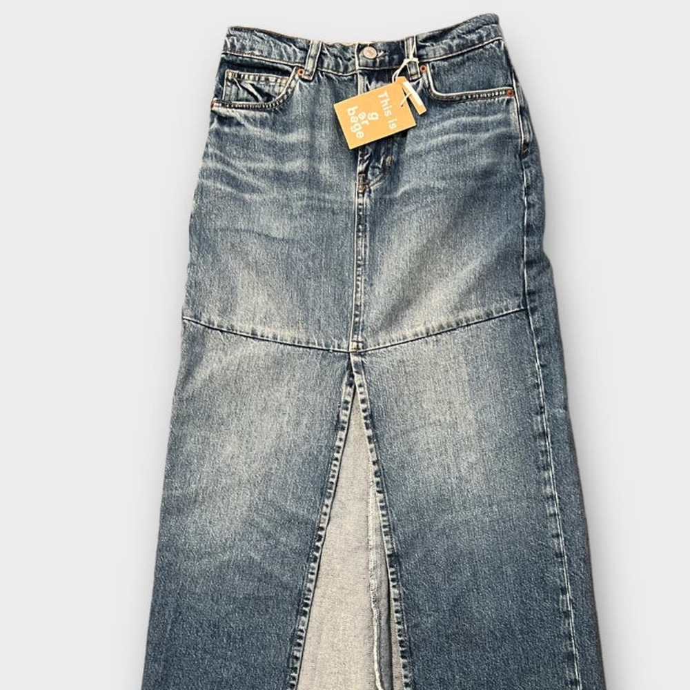 NWT Reformation Tazz Denim Maxi Skirt Size 24 - Picture 2 of 8